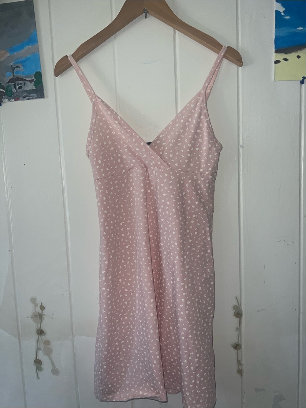 🥀🌺 Brandy melville Pink Spaghetti Strap Slip Dress